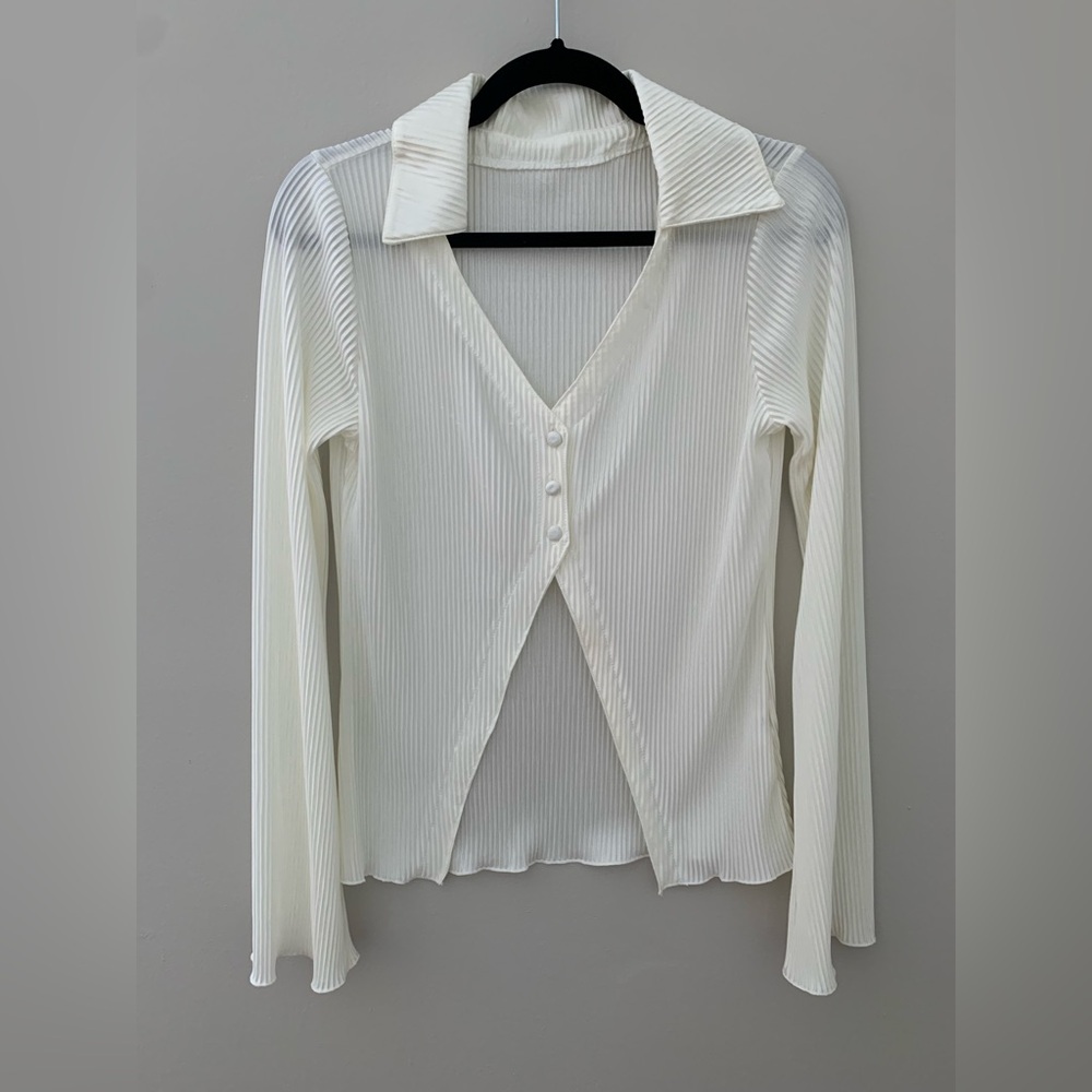 Elegant White Button-Up Women's Top